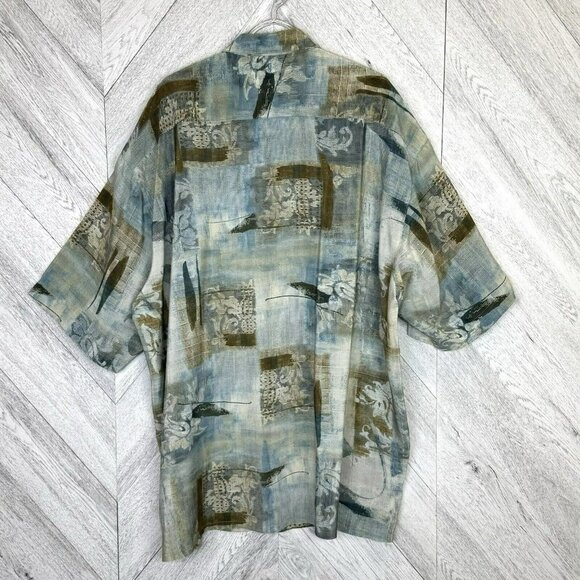 Bassiri UOMO USA Mens Size 4XL Short Sleeve Button Up Shirt Multi-Color Pattern - Picture 4 of 4